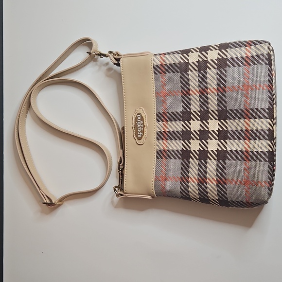 Spartina 449 Wymberly Plaid Linen Leather Crossbody Bag, NWOT - Picture 2 of 14